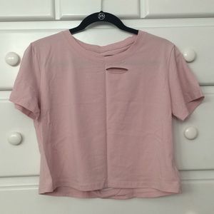 SHEIN Pink Ripped Shirt